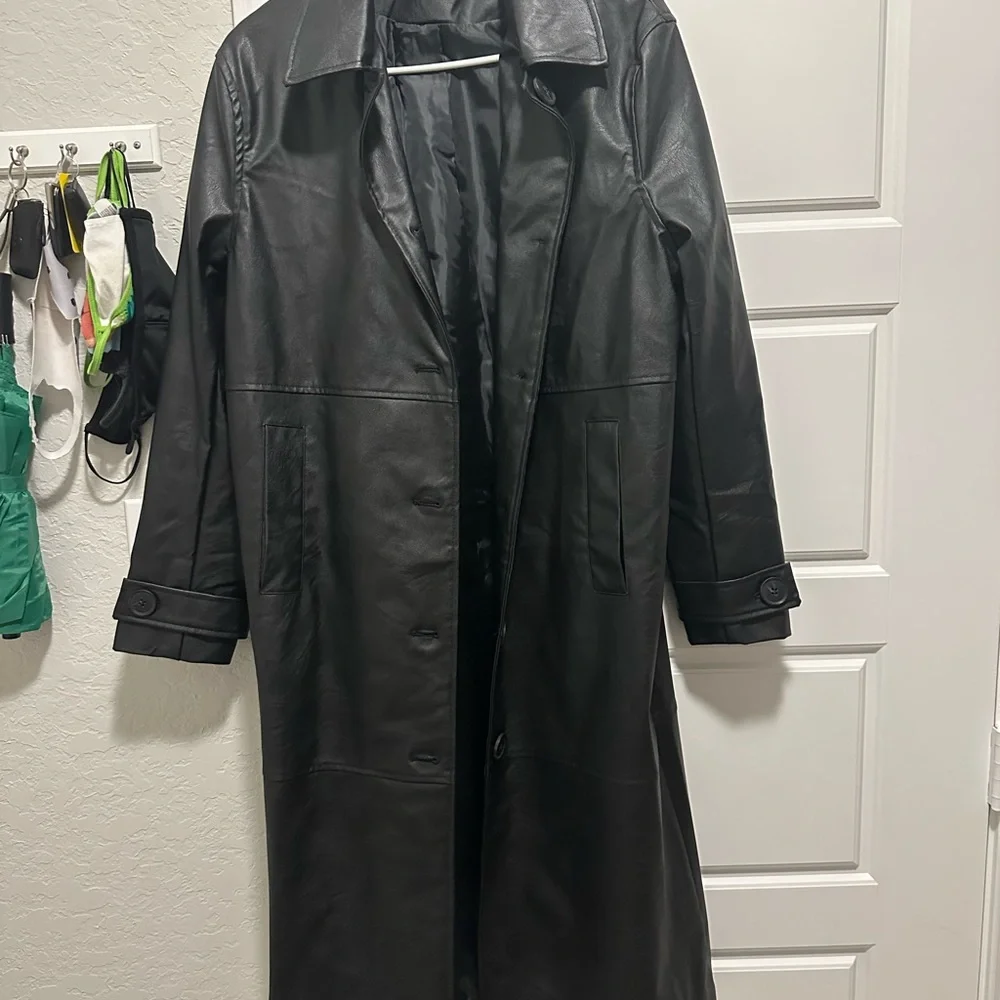Fashion Nova Black Trench Coat - Picture 2 of 2